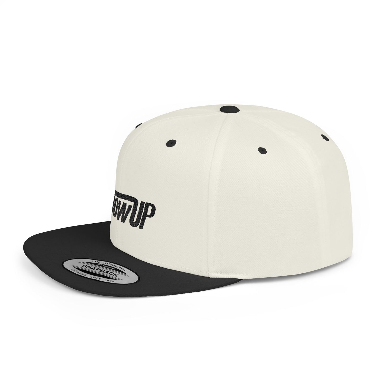 Stylish Flat Bill Snapback Hat - Show Up Statement Cap for Trendsetters, Casual Events, Gift, Streetwear, Everyday Use