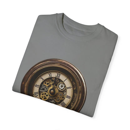 Vintage Clock Graphic Unisex Garment-Dyed T-Shirt