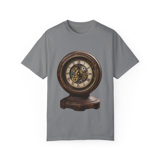 Vintage Clock Graphic Unisex Garment-Dyed T-Shirt