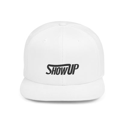 Stylish Flat Bill Snapback Hat - Show Up Statement Cap for Trendsetters, Casual Events, Gift, Streetwear, Everyday Use