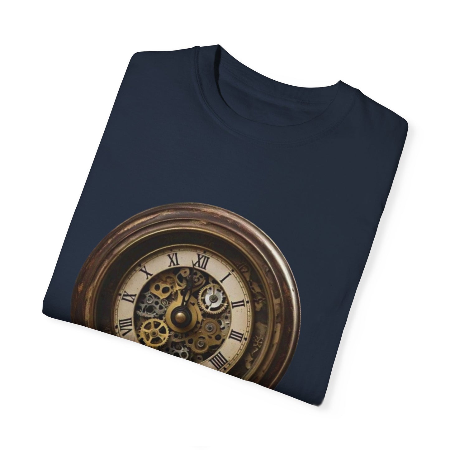 Vintage Clock Graphic Unisex Garment-Dyed T-Shirt