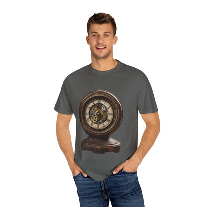 Vintage Clock Graphic Unisex Garment-Dyed T-Shirt