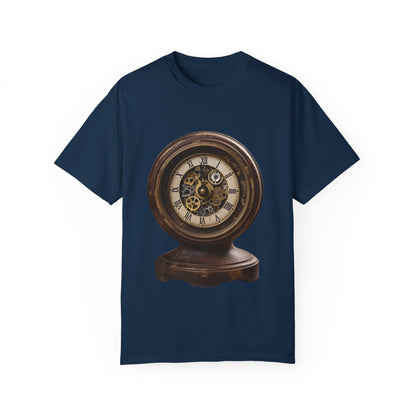 Vintage Clock Graphic Unisex Garment-Dyed T-Shirt