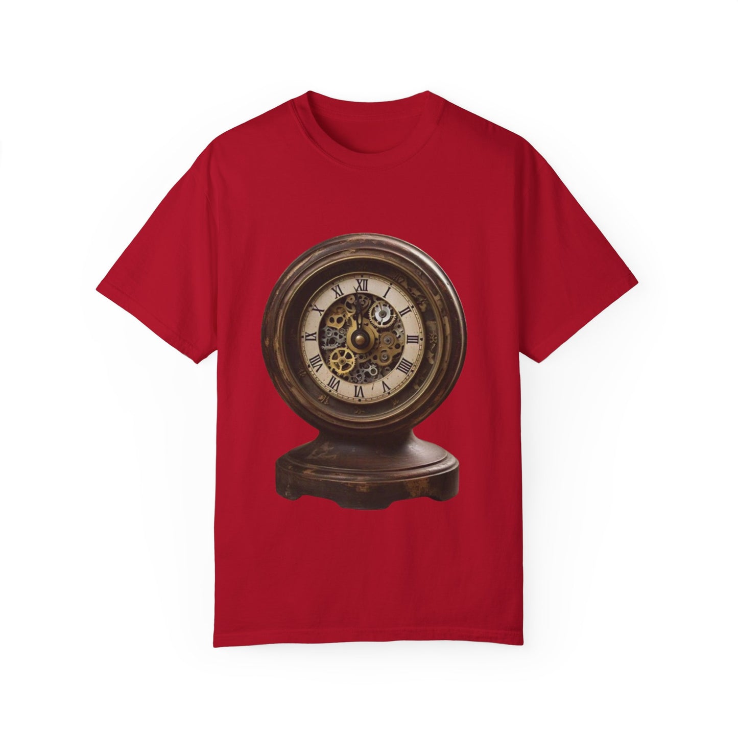Vintage Clock Graphic Unisex Garment-Dyed T-Shirt
