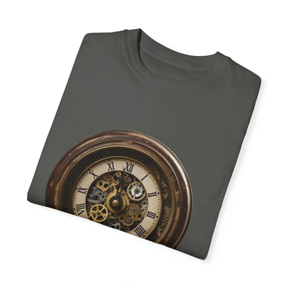 Vintage Clock Graphic Unisex Garment-Dyed T-Shirt