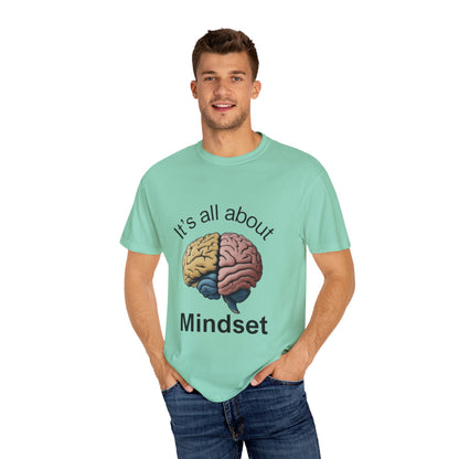 Mindset Unisex Garment-Dyed T-Shirt - Motivational Brain Design