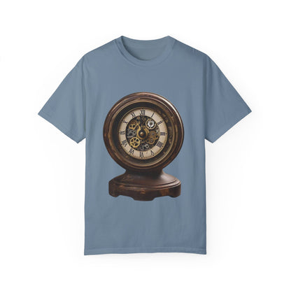 Vintage Clock Graphic Unisex Garment-Dyed T-Shirt