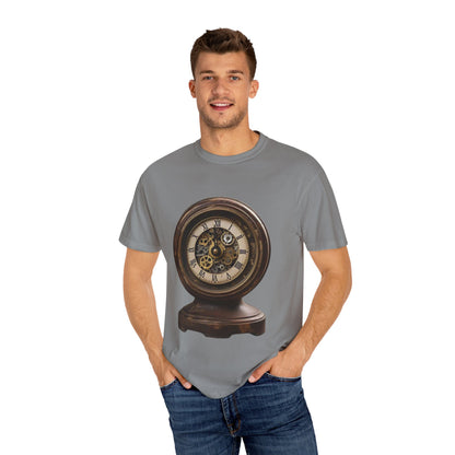 Vintage Clock Graphic Unisex Garment-Dyed T-Shirt
