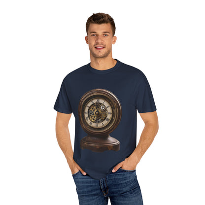 Vintage Clock Graphic Unisex Garment-Dyed T-Shirt