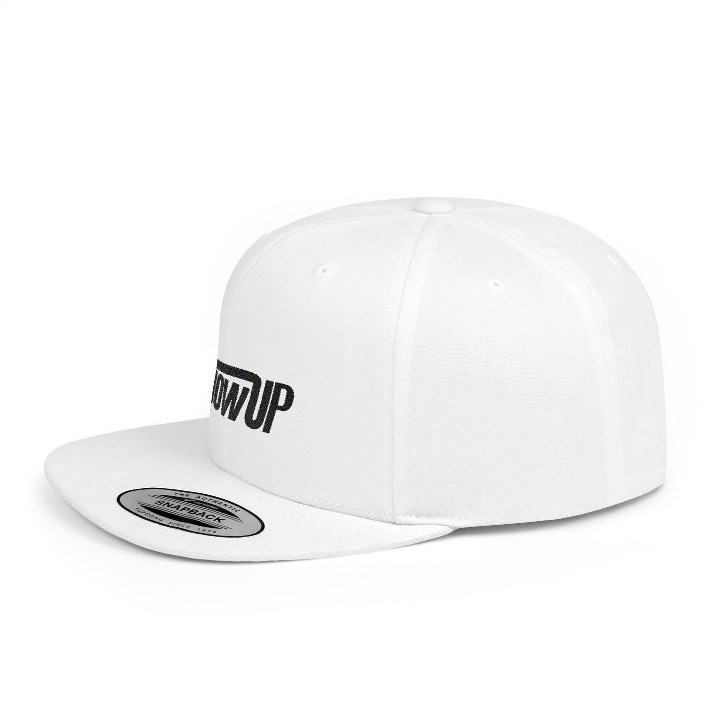 Stylish Flat Bill Snapback Hat - Show Up Statement Cap for Trendsetters, Casual Events, Gift, Streetwear, Everyday Use