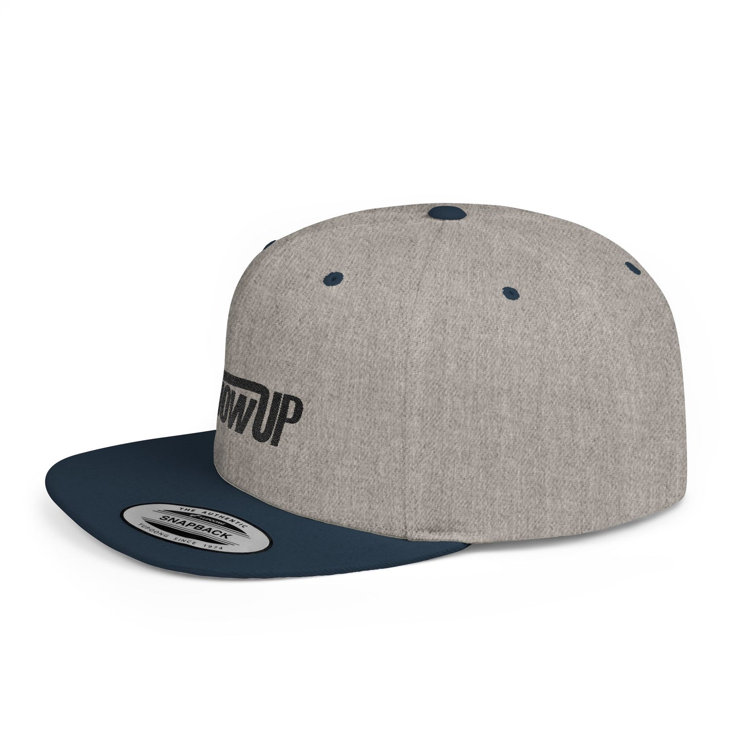 Stylish Flat Bill Snapback Hat - Show Up Statement Cap for Trendsetters, Casual Events, Gift, Streetwear, Everyday Use
