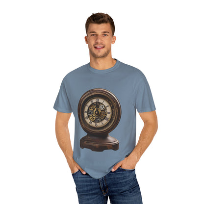 Vintage Clock Graphic Unisex Garment-Dyed T-Shirt