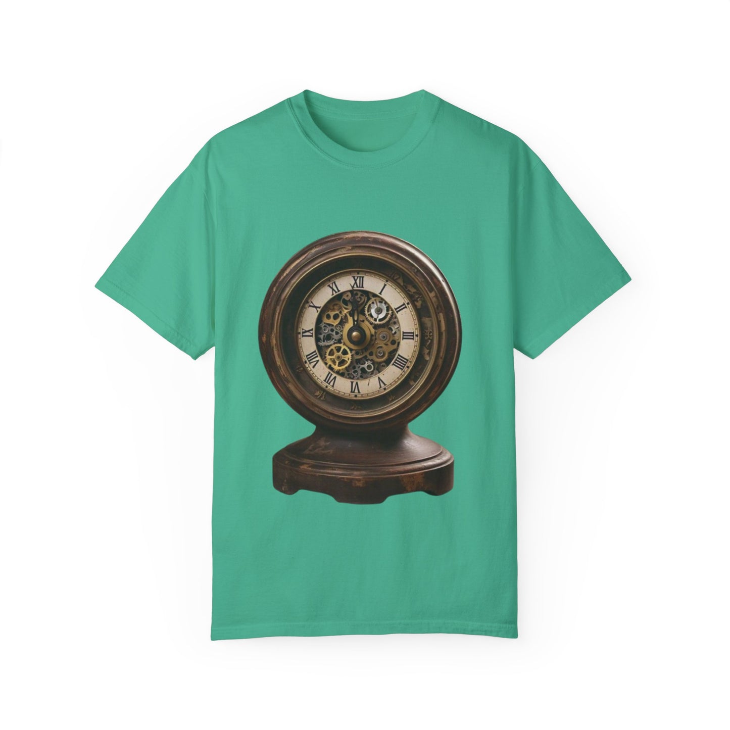 Vintage Clock Graphic Unisex Garment-Dyed T-Shirt