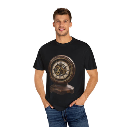 Vintage Clock Graphic Unisex Garment-Dyed T-Shirt