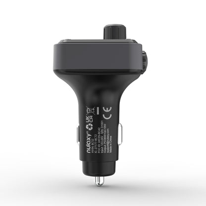 Nulaxy 54W Bluetooth 5.3 Car Adapter with 4 Charging Ports [PD 36W & QC3.0 18W], Wireless Radio FM Transmitter with Deep Bass Player & 5 Colors LED Backlit, Hands-Free Calling, Black