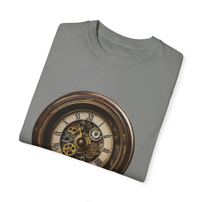 Vintage Clock Graphic Unisex Garment-Dyed T-Shirt