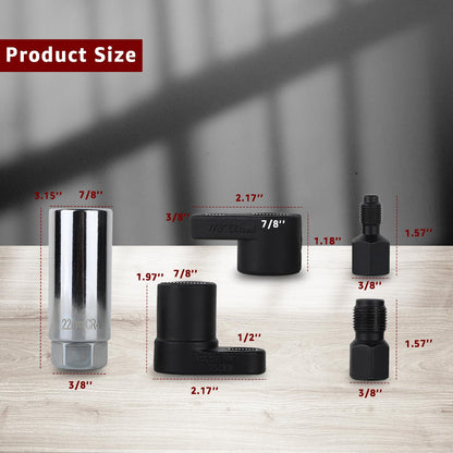 ITEQ 5 Pcs Automotive Oxygen Sensor Socket Wrench Remover tool and Thread Chaser Set