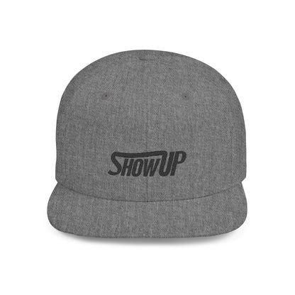 Stylish Flat Bill Snapback Hat - Show Up Statement Cap for Trendsetters, Casual Events, Gift, Streetwear, Everyday Use