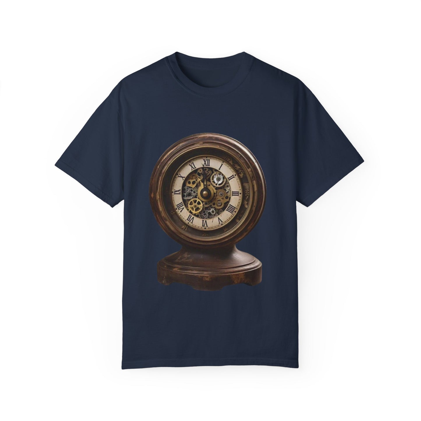 Vintage Clock Graphic Unisex Garment-Dyed T-Shirt