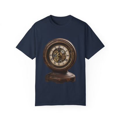 Vintage Clock Graphic Unisex Garment-Dyed T-Shirt