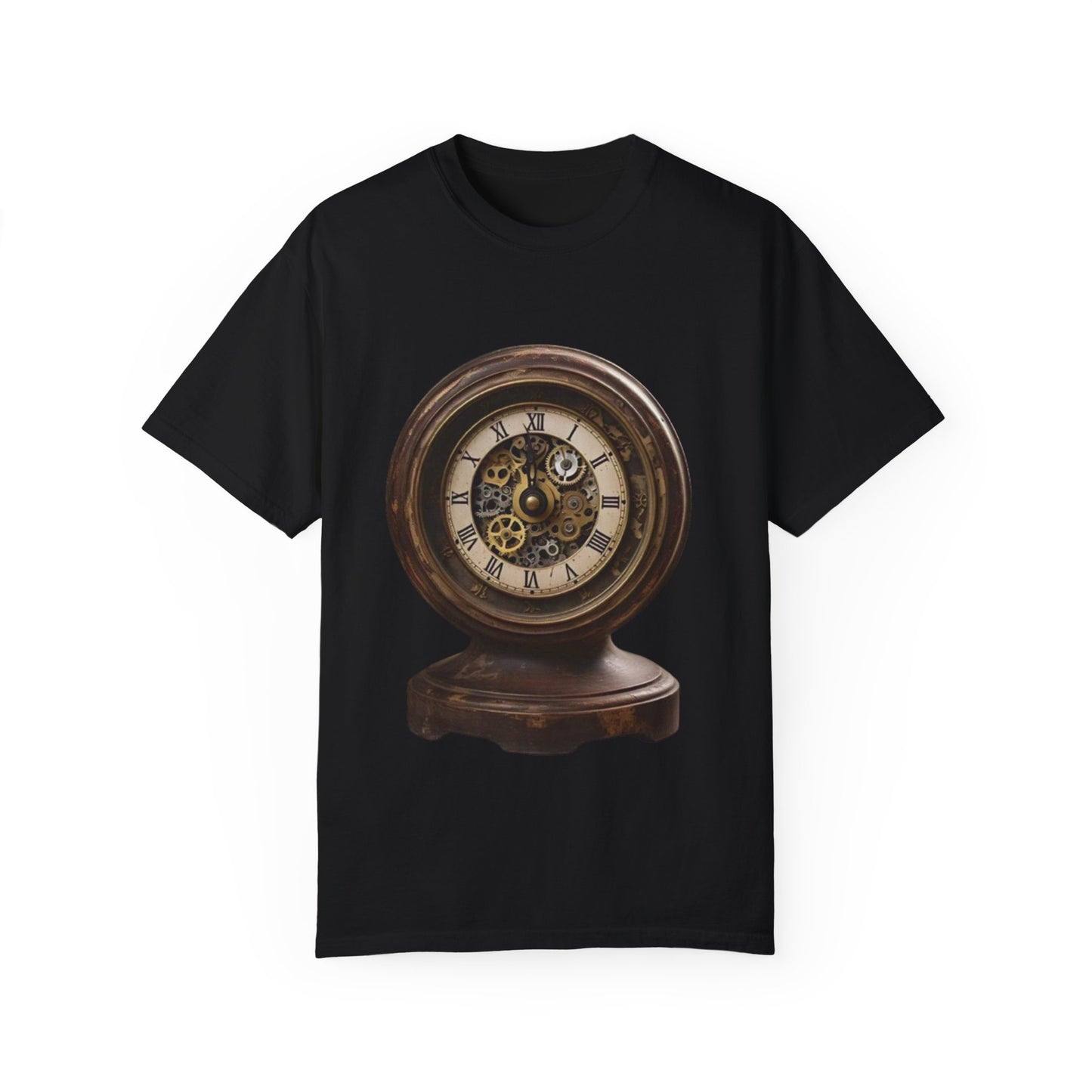 Vintage Clock Graphic Unisex Garment-Dyed T-Shirt