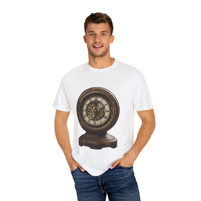 Vintage Clock Graphic Unisex Garment-Dyed T-Shirt