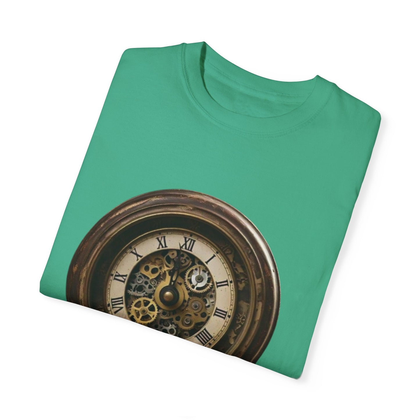 Vintage Clock Graphic Unisex Garment-Dyed T-Shirt
