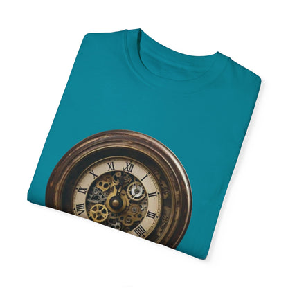Vintage Clock Graphic Unisex Garment-Dyed T-Shirt